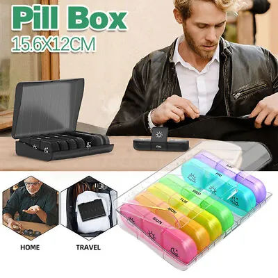 7 Day Medicine Organizer Pill Box Tablet Daily Case Weekly Dispenser Container • $14.66