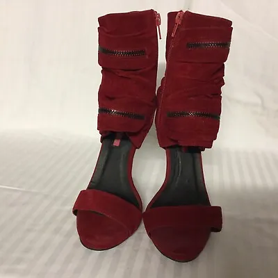 Womens Shoes Size 5.5 C Label Red Stilleto Sandals • $20.21