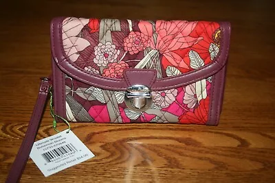 Vera Bradley Wristlet Wallet ULTIMATE Bohemian Blooms Red Zip Around MSRP $54 • $22.75