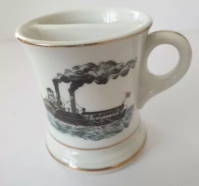 Vintage Ceramic Shaving Mug Steemship Design Unmarked  • $22.70
