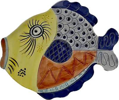 Vietri Desuir Hand Painted Pottery Fish Trivet Wall Hanging Decor Made In Italy • $17.25