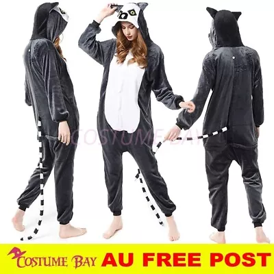 AU Lemur Jumpsuit Onesie Adult Kigurumi Unisex Pajamas Costume Birthday Party • $29.95