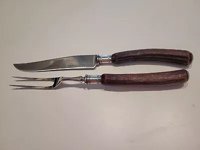 Vintage 2pc Northampton Cutlery Set Fork Knife Sterling Silver Collar • $25