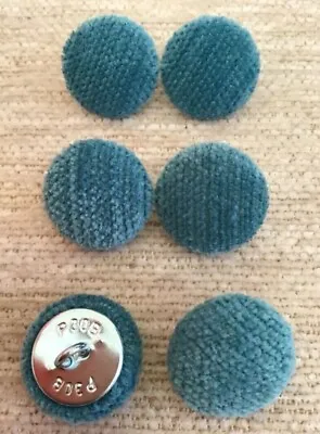 Teal Pimlico Chenille Velvet 30L/19mm Upholstery Loop Back Buttons Blue/Green • £1.59