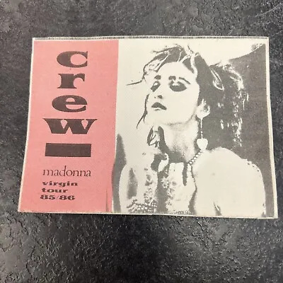 Madonna Virgin Tour Crew 85/86 Backstage Pass UNUSED WITH ORIGINAL NEW BACKING! • $16