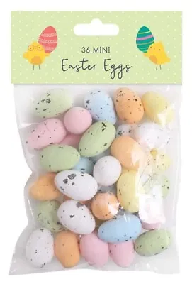 36 X Foam Mini Easter Egg Decorations Colourful Party Home DIY Gifts Art Crafts • £3.85