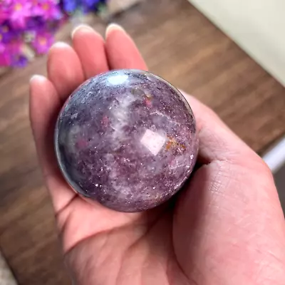 60mm 325G Purple Unicorn Quartz Crystal Sphere Display Healing Home Decor Stone • $26