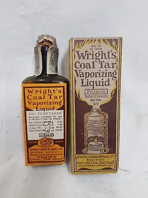 Wright's Vaporizing Liquid Coal Tar In Box  - Genuine Vintage Boxed And Unopened • £10