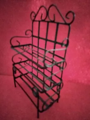 Dollhouse Black Metal Bakers Rack New Vintage • $14.99