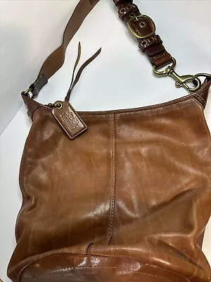 Vintage COACH 11423 Bleecker Tattersall Large Duffle Shoulder Bag In British Tan • $150