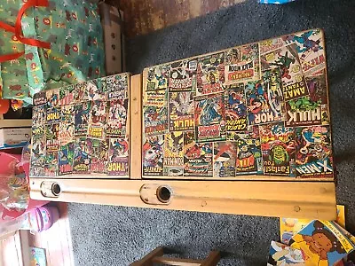 £18.60 • Buy Vintage Double School Desk With Superhero- X-men Hulk Thor Etc Cover