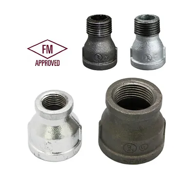 £5 • Buy BLACK & GALVANISED Malleable Iron REDUCING SOCKET COUPLING BSPT 1/4  To 2  