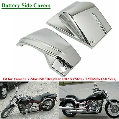 Chrome Battery Side Covers Set For Yamaha V-Star 650 XVS650 XVS650A DragStar 650 • $35.68