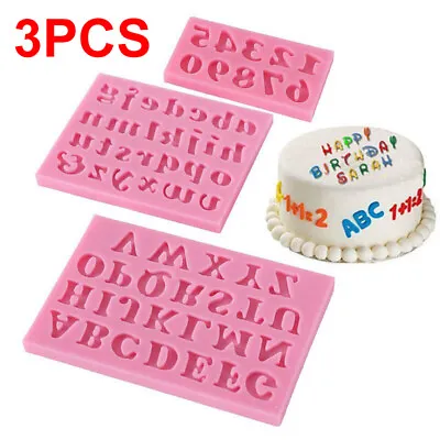 £3.79 • Buy 3X Chocolate Cake Mould Letter Number Silicone Fondant Mold Baking Kitchen Tools