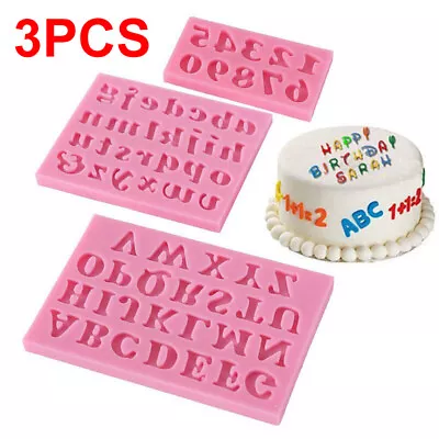 3X Chocolate Cake Mould Letter Number Silicone Fondant Mold Baking Kitchen Tools • £4.59