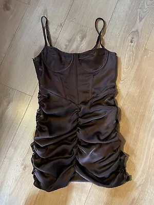 £18 • Buy Brown Satin Corset Dress