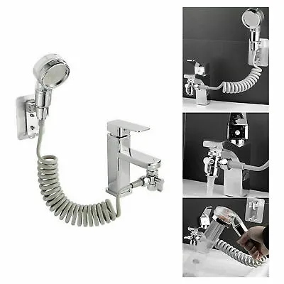 Tap Shower Spray Hose Bath Pipe Single Sink Attachment Head Washing Bathroom • £12.89