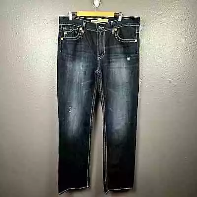 Big Star Pioneer Boot Cut Jeans Men 38L Dark Wash Big Stitch • $39.99