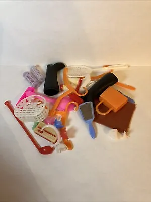 Vtg Lot Of Barbie Accessories Sports Fashion Rackets Hanger 70s 80s 90s • $9