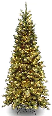 National Tree Company Pre-Lit Artificial Slim Christmas Tree Green Tiffany Fir • $158