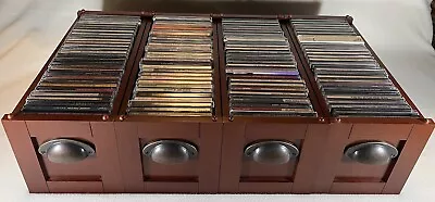 Vintage 2002 Set Of 4 Stackable Wooden 39 CD Shelf Storage Rack Holder Organizer • $59.97