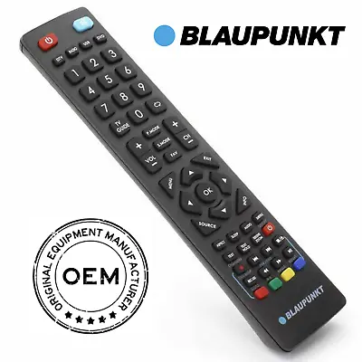 UK Genuine Universal Blaupunkt LCD LED 3D HD Freeview TV Remote Control Black • £7.67