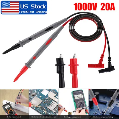 20A Universal Digital MultiMeter Lead Test Probe Wire Voltage Cable Meter Pen US • $6.69