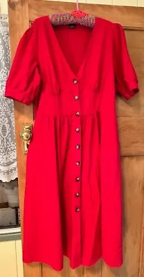 City Chic Size XS (14-16) Red Linen Maxi Dress • $45