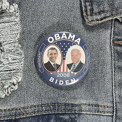 Vintage Pinback Button- Obama Biden 2008 Campaign • $12