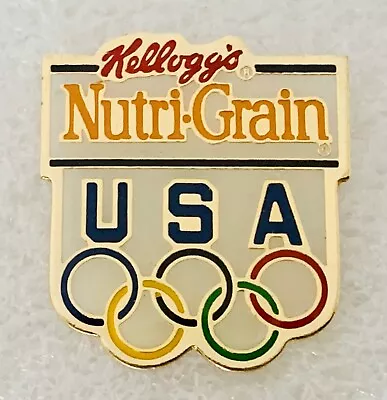 Kellogg's Nutri-grain Breakfast Cereal 🥇 1992 Olympic Games Usa Pin - Badge • $6.50