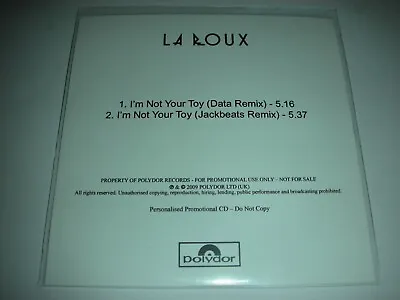 La Roux - I'm Not Your Toy - 2 Track • £3.99