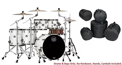 Mapex Saturn Evolution Workhorse Maple Polar White Lacquer Drums 22/10/12/14/16 • $3069