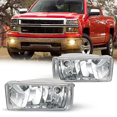 Fit 2007-2014 Chevy Silverado 1500 2500 Front Bumper Fog Lights Lamps Pair • $28.99