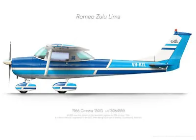 Cessna 150G VH-RZL - A3+ Profile Print • $42