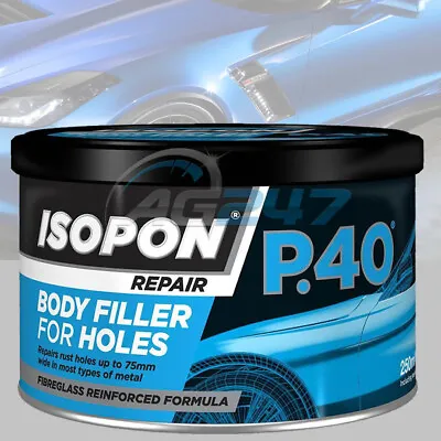 250ml U-POL ISOPON P40 Car Bodywork Holes Repair Fibreglass Body Filler Tub • £9.99