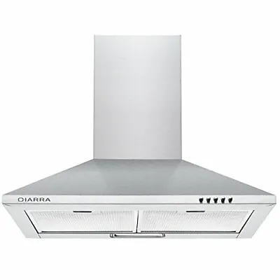 Cooker Hoods 60cm Stainless Steel Chimney Range Hood 600mm Recirculating Duct K • £115.14