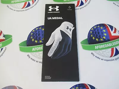 Under Armour Medal Left Hand Golf Glove White/navy Size Xl • £8.99