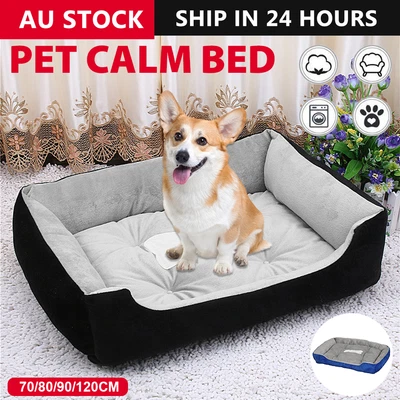 Pet Bed Dog Cat Calming Bed Sleeping Comfy Cave Washable Mat Extra Large AUS • $18.90