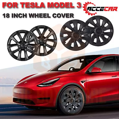 Accecar Tesla Model 3 Wheel Cover Set 18-Inch (4-Pc) For 2019-2023 Models Hubcap • $159.95