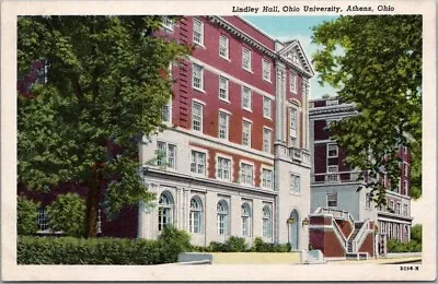 Vintage 1930s OHIO UNIVERSITY Athens OH Postcard  Lindley Hall  Curteich Unused • $4.80