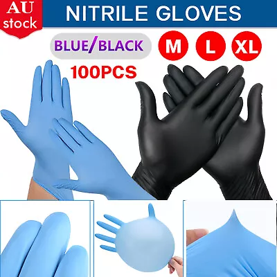 400THICK Disposable Nitrile Gloves Rubber Blend Powder Free Industrial Mechanic • $15.45