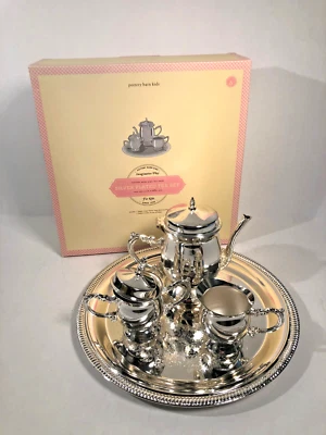 $25.50 • Buy Pottery Barn Kids Children’s Tea Set - Silver Plated Children's Toy Tea Set