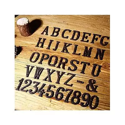 House Door Alphabet Letters & Numbers Cast Wrought Iron Black Antique • $5