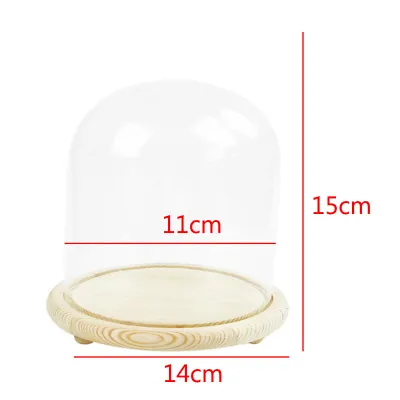 £8.95 • Buy Small Medium Large Glass Dome Display Bell Jar Cloche Wooden Base Xmas DIY Decor