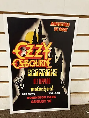 $9.99 • Buy 1986 Monsters Of Rock Ozzy Osbourne Def Leppard Cardstock Concert Poster 