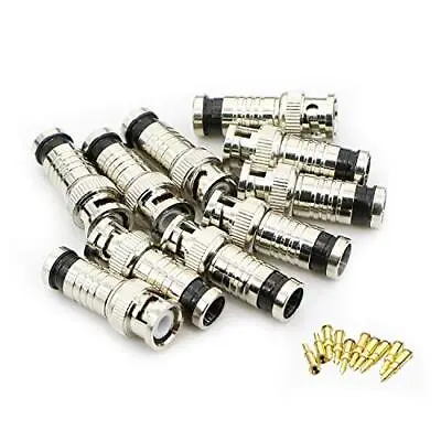 BNC Male Compression Connectors RG59 Coax Cable Adapter Pack Of 10 • $15.53