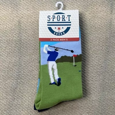 Men’s Golf Socks 2 Pairs NWT Orrsum Sock Co Argyle Green Blue Gift Sport • $9.85