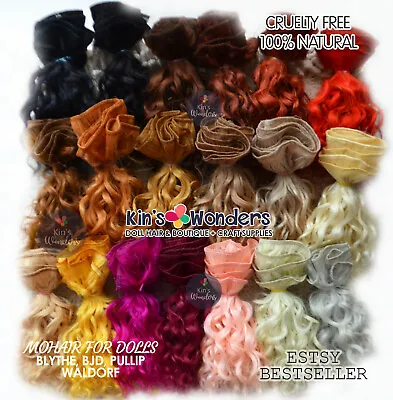 £7.55 • Buy Mohair For Dolls - Curly HIGH QUALITY, Make BLYTHE BJD WAldorf Wig, Rooting Hair