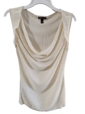 MNG By Mango Off White Sheer Sleeveless Draped Front Blouse Women's Size XS • $15