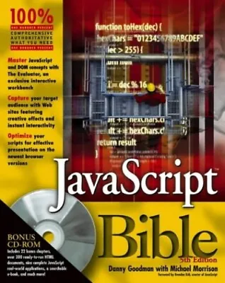 £4.21 • Buy Javascript Bible By Morrison, Michael Paperback Book The Cheap Fast Free Post